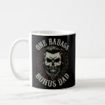 Mens One Badass Bonus Dad Birthday Step Dad Coffee Mug<br><div class="desc">Mens One Badass Bonus Dad Birthday Step Dad Father's Day Tee Gift. Perfect gift for your dad,  mom,  papa,  men,  women,  friend and family members on Thanksgiving Day,  Christmas Day,  Mothers Day,  Fathers Day,  4th of July,  1776 Independent day,  Veterans Day,  Halloween Day,  Patrick's Day</div>