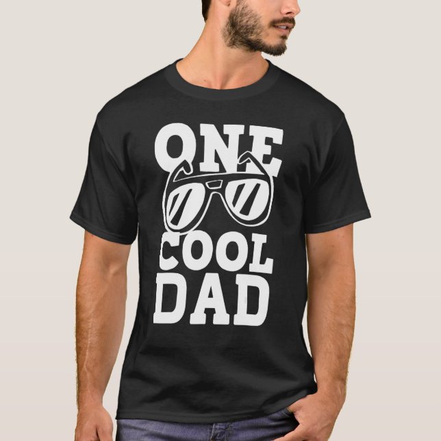Mens One Cool Dude 1st Birthday One Cool Dad Famil T-Shirt (Front)