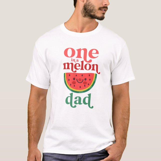 Mens One In A Melon Dad Cute Watermelon First Birt T-Shirt (Front)