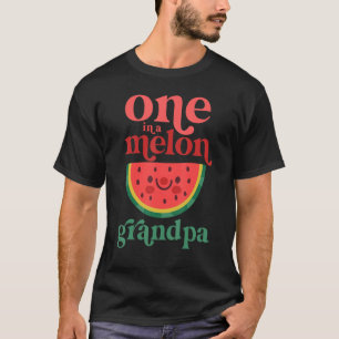 Mens One In A Melon Grandpa Cute Watermelon First  T-Shirt