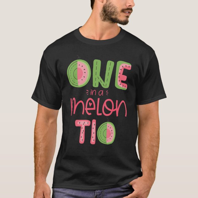 Mens One In A Melon Tio Cute Watermelon First Birt T-Shirt (Front)