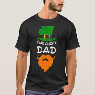 Mens One Lucky Dad Saint StPatricks Father Gifts T-Shirt