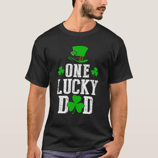Mens One Lucky Dad Shamrock St Patricks Day 2022 M T-Shirt (Front)