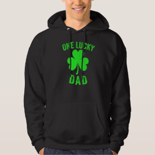 Mens One Lucky Dad St Patricks Day Daddy Funny Iri Hoodie