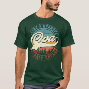 Mens Opa Like A Grandpa Only Cooler Vintage Retro  T-Shirt