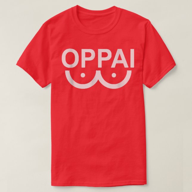 Mens Oppai Japanese Kawai Harajuku Street Fun Sarc T-Shirt (Design Front)