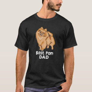 Mens Orange Pomeranian Best Pom Dad T-Shirt