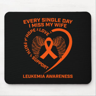 Mens Orange Ribbon Heart Leukemia Awareness In Mem Mouse Mat