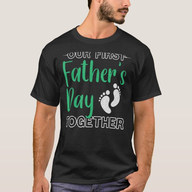 Mens Our First Father S Day Papa Child Father T-Shirt (Front)