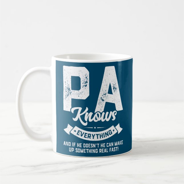 Mens Pa Knows Everything 60th Gift Funny Father's Coffee Mug (Left)