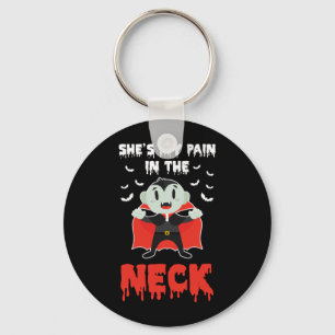 Mens Pain In The Neck Gift Men Funny Vampire Key Ring