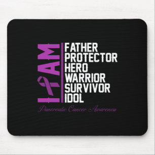 Mens Pancreatic Cancer Awareness I Am Father Hero Mouse Mat
