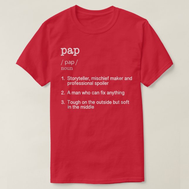 Mens Pap Definition Funny Grandpa Grandfather Nove T-Shirt (Design Front)