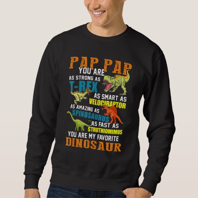 Mens Pap Papsaurus T Rex Dinosaur Pap Pap Saurus F Sweatshirt (Front)