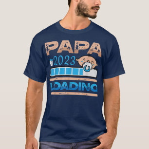 Mens Papa 2023 Loading Soon to be Dad Baby Boy Fat T-Shirt