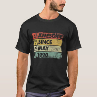 Mens Papa 31St Birthday Awesome Since May 1990 Fat T-Shirt