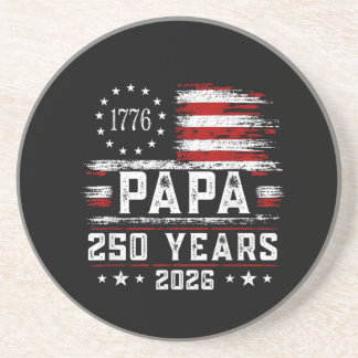 Mens Papa American Flag 250 Years 4th of July Gran Coaster