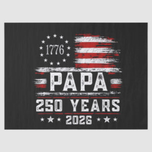 Mens Papa American Flag 250 Years 4th of July Gran Tissue Paper