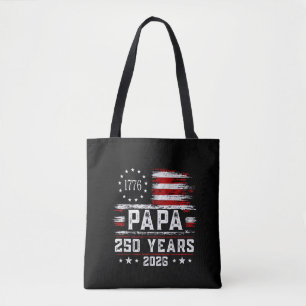 Mens Papa American Flag 250 Years 4th of July Gran Tote Bag