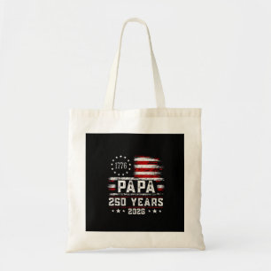 Mens Papa American Flag 250 Years 4th of July Gran Tote Bag