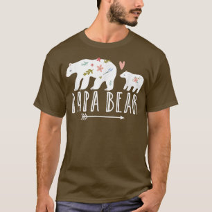 Mens Papa Bear 1 Cub Bear Twin Papa 1 Kid Father's T-Shirt