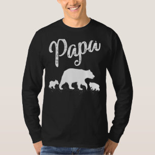 Mens Papa Bear 2 Cub Bear Animal Papa Bear Father T-Shirt