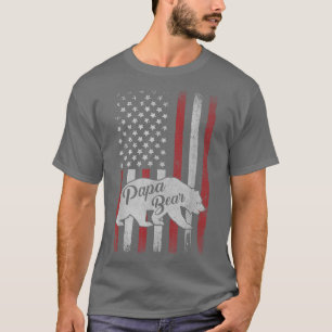 Mens Papa Bear Best Dad TShirt Fathers Day Father 