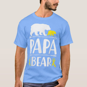 Mens Papa Bear Childhood Cancer Awareness Gift Dad T-Shirt