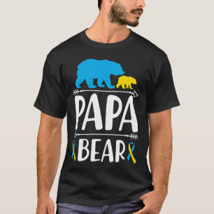 Mens Papa Bear Down Syndrome Awareness Proud Dad T-Shirt