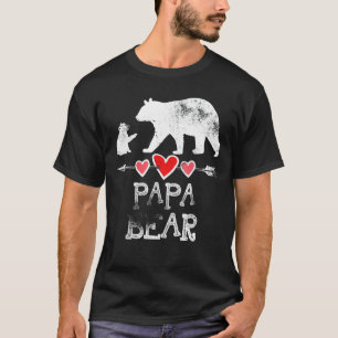 Mens Papa Bear Fathers Day Fun One Cub Kid Grandpa T-Shirt