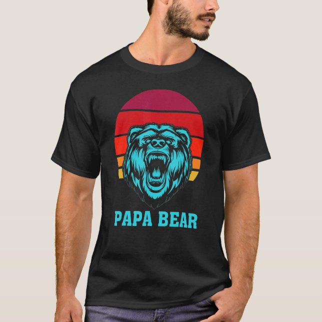 Mens Papa Bear For Dad Father Grandpa  Fathers Da T-Shirt (Front)