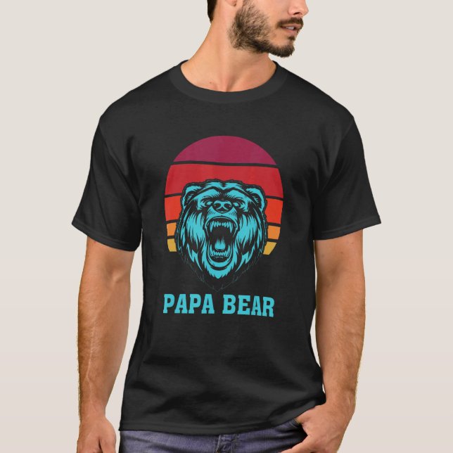 Mens Papa Bear For Dad Father Grandpa  Fathers Day T-Shirt (Front)