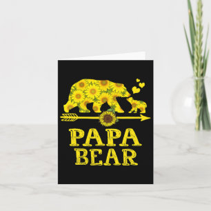 Mens Papa Bear Sunflower Fathers Day Dad And Grand Card