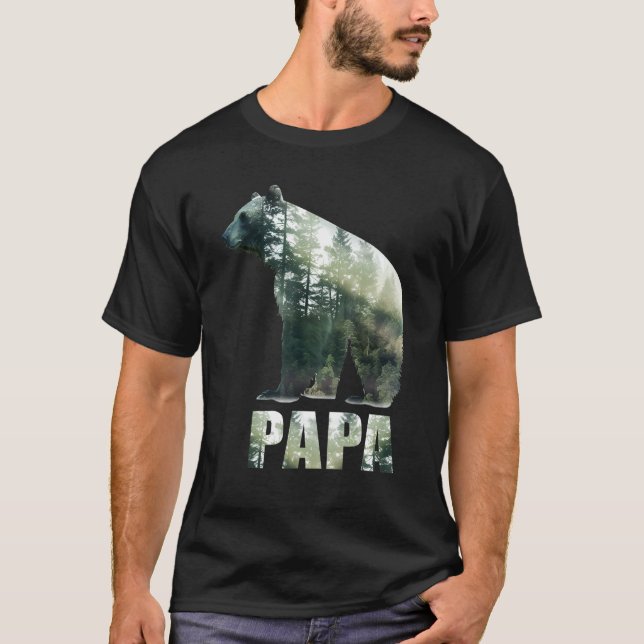 Mens Papa Bear Surreal Awesome  Dad Father s Day T-Shirt (Front)