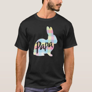 Mens Papa Bunny Rabbit Pastel Plaid Dad Grandpa Ea T-Shirt