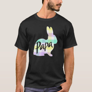 Mens Papa Bunny Rabbit Pastel Plaid Dad Grandpa Ea T-Shirt