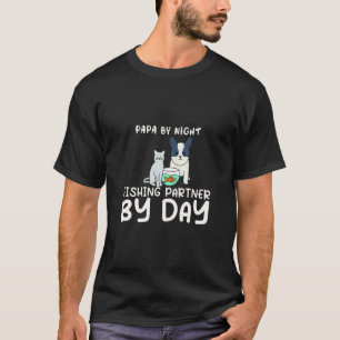 Mens Papa By Night Fishing Partner By Day Retireme T-Shirt