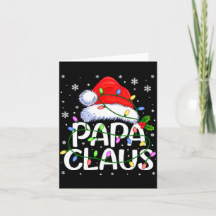 Mens Papa Claus Christmas Lights Long Sleeve Card