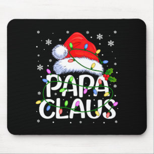 Mens Papa Claus Christmas Lights Long Sleeve  Mouse Mat