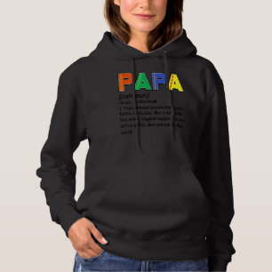 Mens Papa Definition Noun Nutrition Father's Day G Hoodie