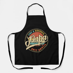 Mens PAPA like a Grandpa ONLY COOLER Funny Dad Pap Apron