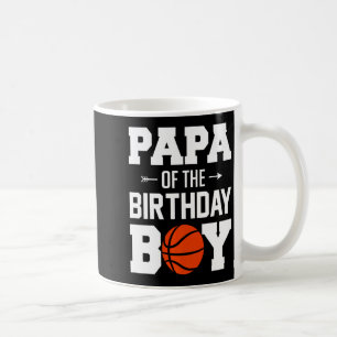 Mens papa of the birthday boy basketball boy famil coffee mug