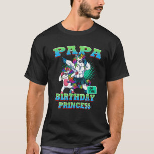 Mens Papa Of The Birthday Princess Dabbing Unicorn T-Shirt