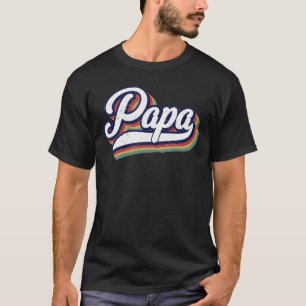 Mens Papa Retro New Father Daddy To Be Father's Da T-Shirt