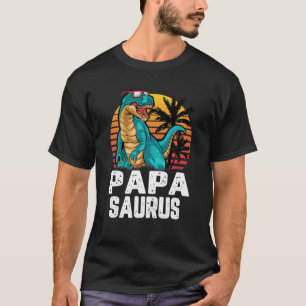 Mens Papa Saurus Dinosaur Funny Papasaurus T Rex L T-Shirt