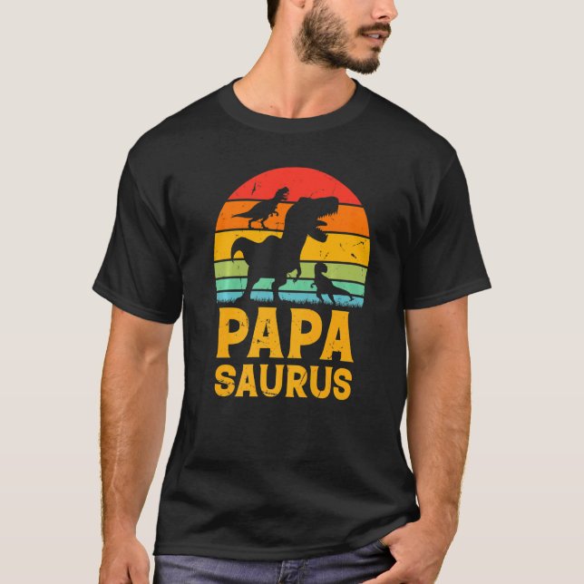 Mens Papa Saurus Family Papa Dinosaur Papa Dino Pa T-Shirt (Front)