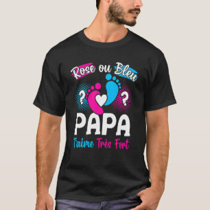 Mens Papa T'aime Très Fort Announcement Future Dad T-Shirt