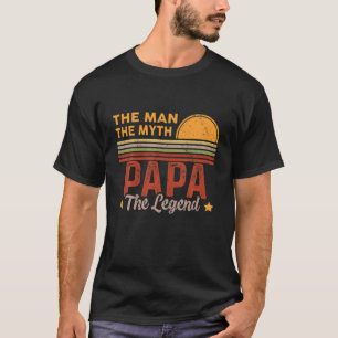 Mens Papa The Man Myth Legend Retro Grandpa Father T-Shirt