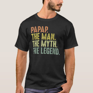 Mens Papap For Men Fathers Day Papap Man Myth Leg T-Shirt