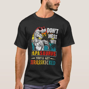 Mens Papasaurus Dinosaur Rex Vintage Father's Day T-Shirt